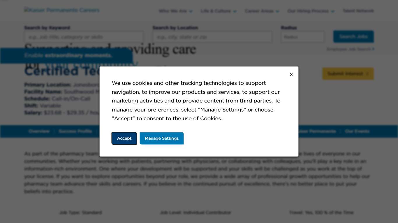 Certified Technician, Pharmacy at Kaiser Permanente
